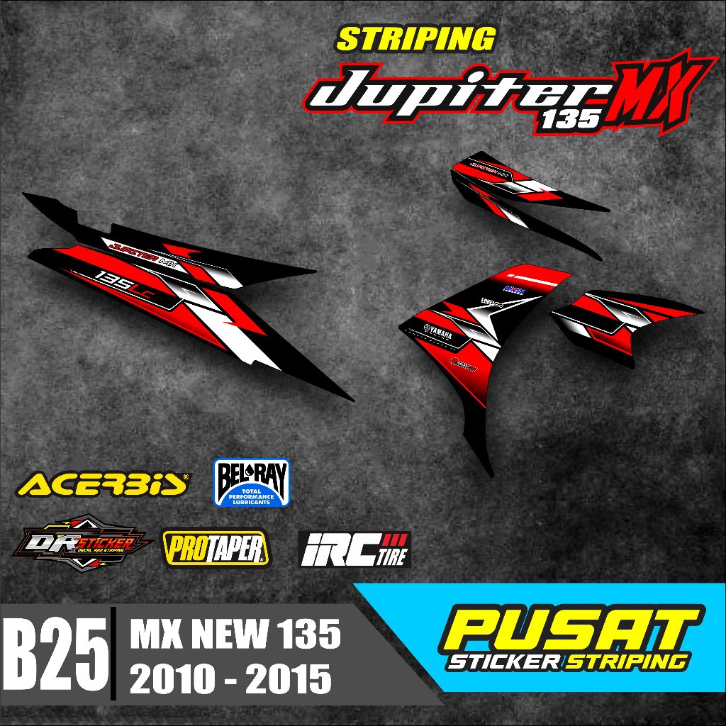 Striping Motor Jupiter MX NEW 135 One Set Kanan Kiri- Striping List Variasi NEW Desain Terbaru- Stri