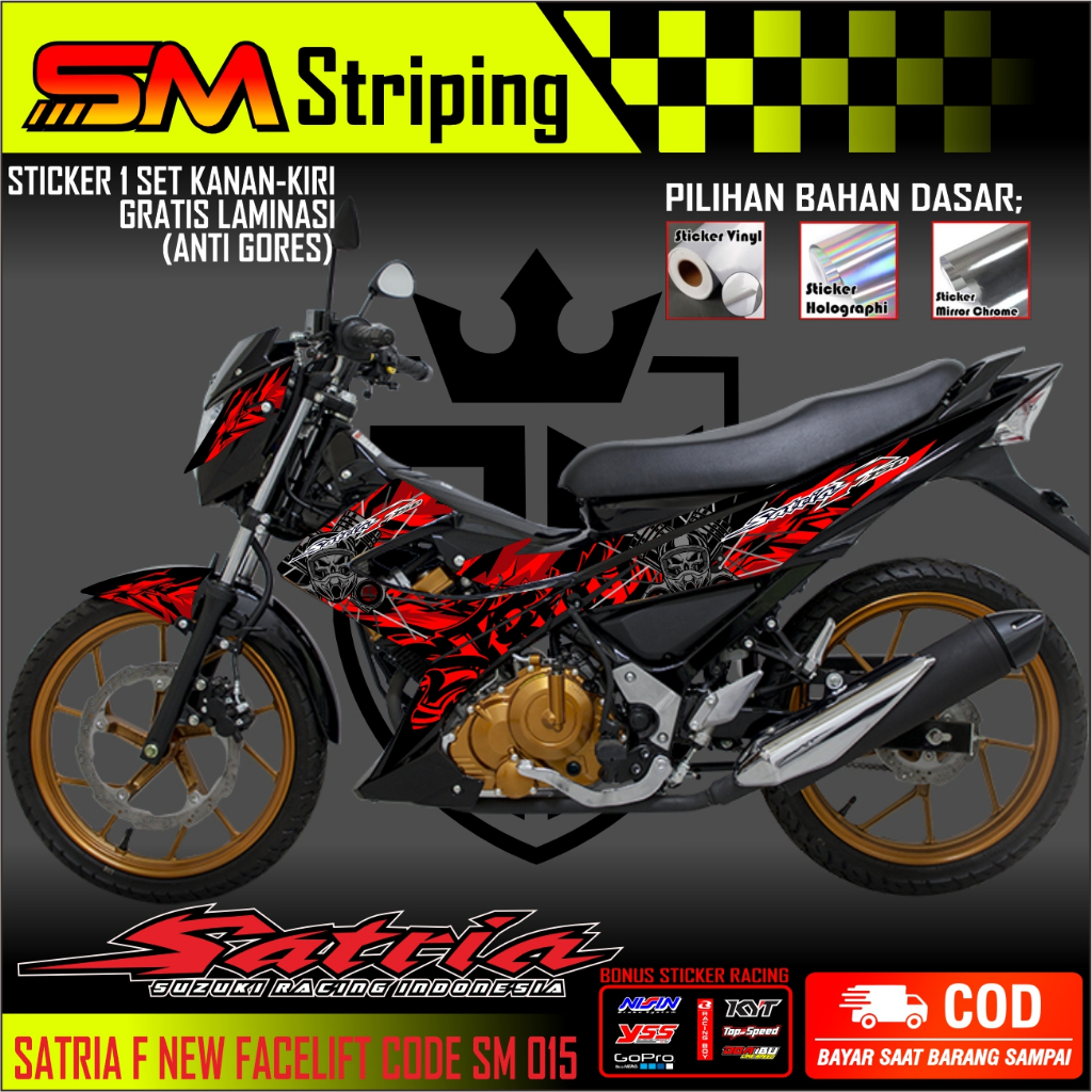 STICKER MOTOR SATRIA FU 150 FACELIFT VARIASI - STRIPING SATRIA FU 150 FACELIFT VARIASI - STIKER SATR