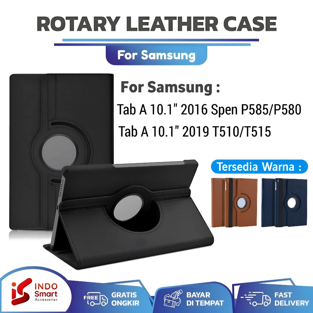 Case Samsung Galaxy Tab A 10.1 / Spen P585 P580 P585Y T515 T510 T580 T585 Flip Cover Casing Rotary
