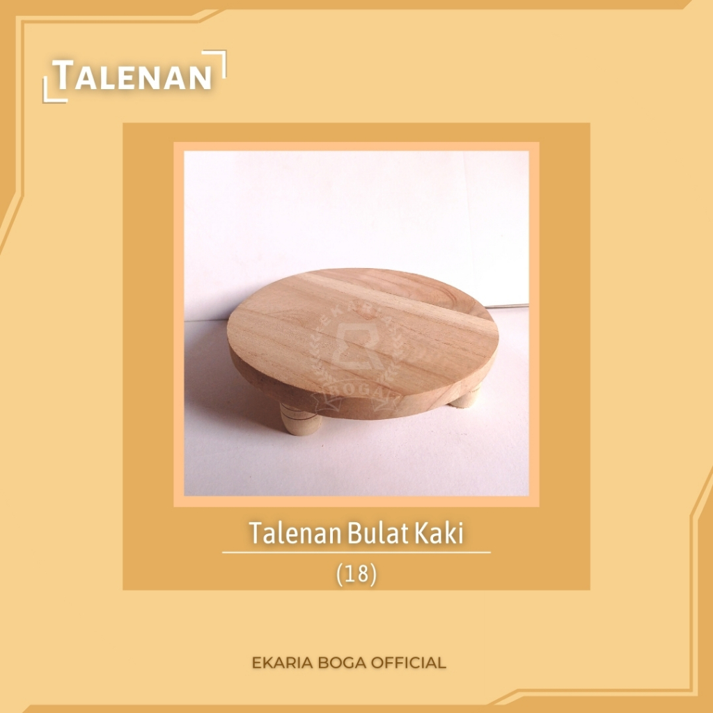 TATAKAN | TALENAN KAYU | TALENAN BULAT | TALENAN MASAK | TALENAN DAPUR | TALENAN BULAT KAKI 18