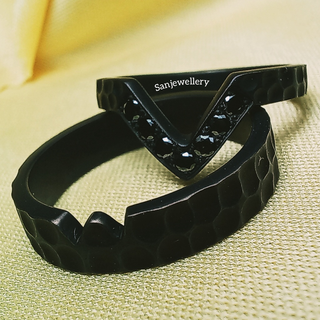 Cincin nikah perak black couple platina palladium emas kawin tunangan pasangan lamaran custom 10ag