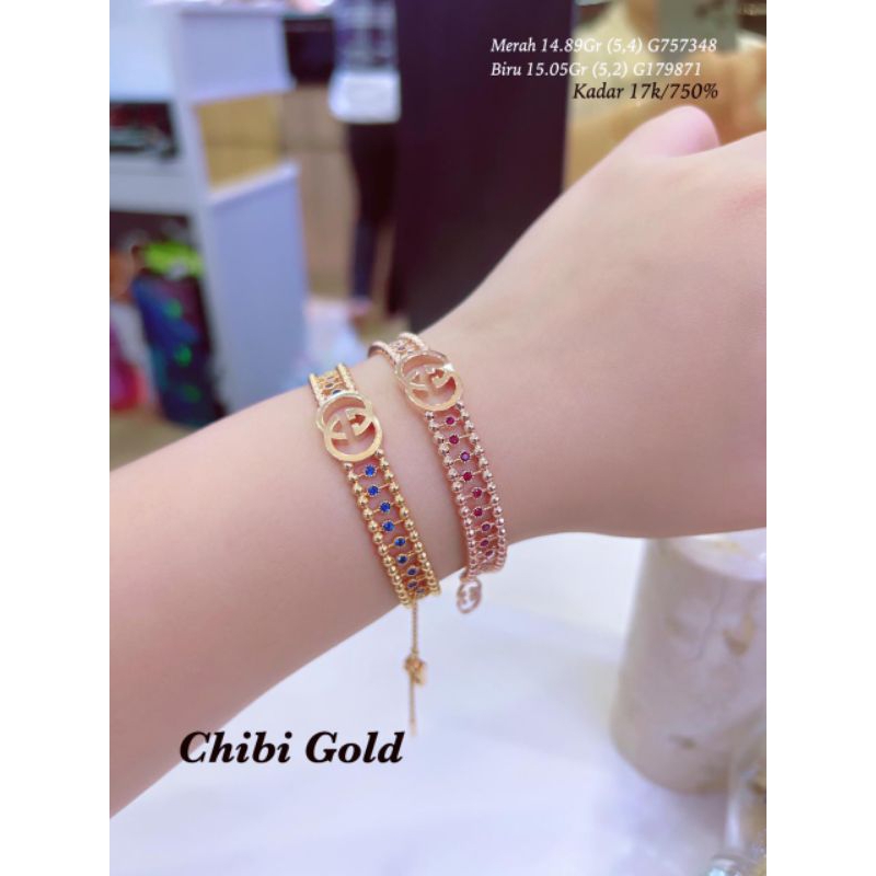 Gelang tangan emas 750 kadar 17k-chibigold
