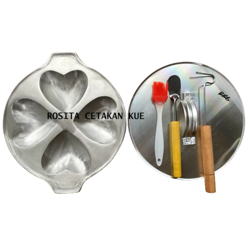 Rosita Cetakan Kue Bolu Pancake Cubit Hati 4 Lubang