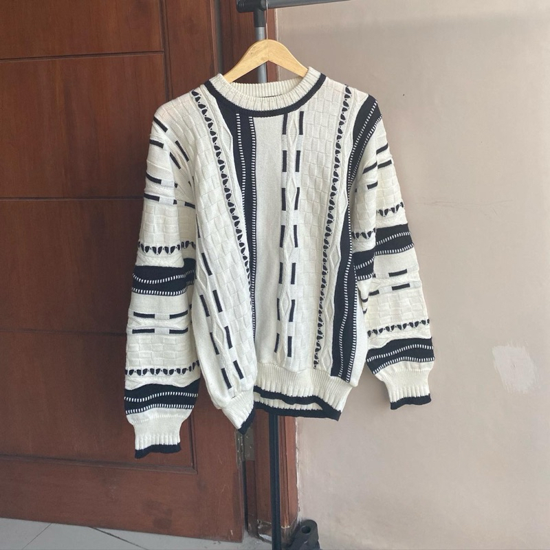 Alain delon sweater motif ala COOGIE - sweater rajut motif pria wanita - sweater COOGIE - coogie swe
