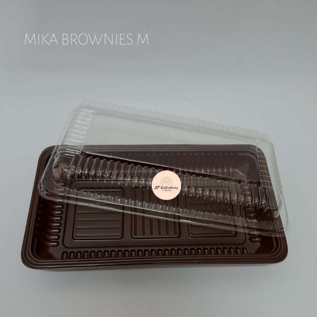 1 pc Mika Brownies Ukuran Sedang Size M Mika Plastik Mika kue kotak makanan Wadah dan Tutup GROSIR