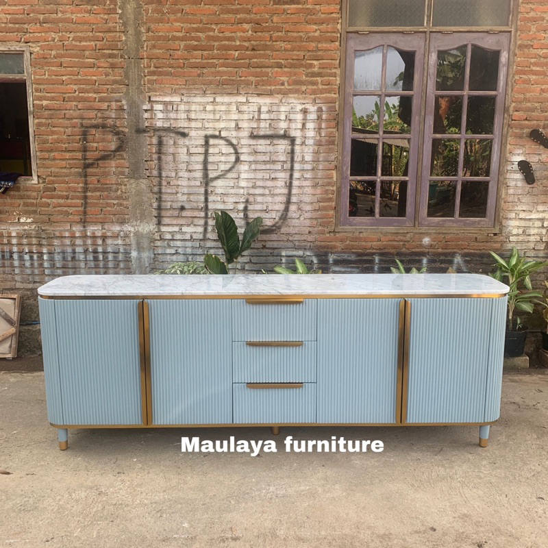 Bufet Pajangan Top Meja Marmer Carrara