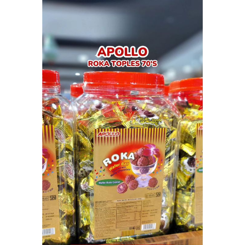 

APOLLO ROKA TOPLES 70'S | APOLLO WAFER BALL COKLAT KACANG IMPORT HALAL MURAH