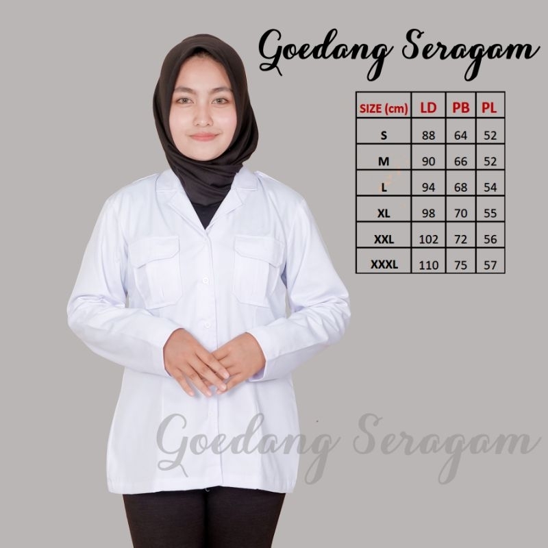Seragam GURU / Bidan , Perawat dan Baju Dinas Putih wanita Baju Putih PNS/ASN, Guru, Kemeja kerja wa