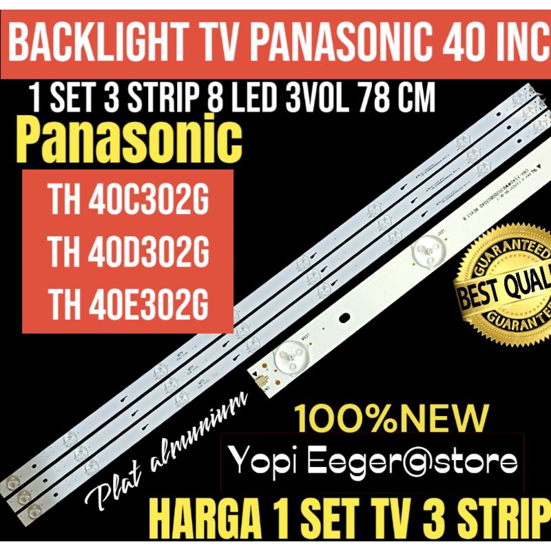 BACKLIGHT TV LCD LED PANASONIC 40 INCH TH40C302G- TH43D302G- TH 40E302G BACKLIGHT TV LCD PANASONIC 4