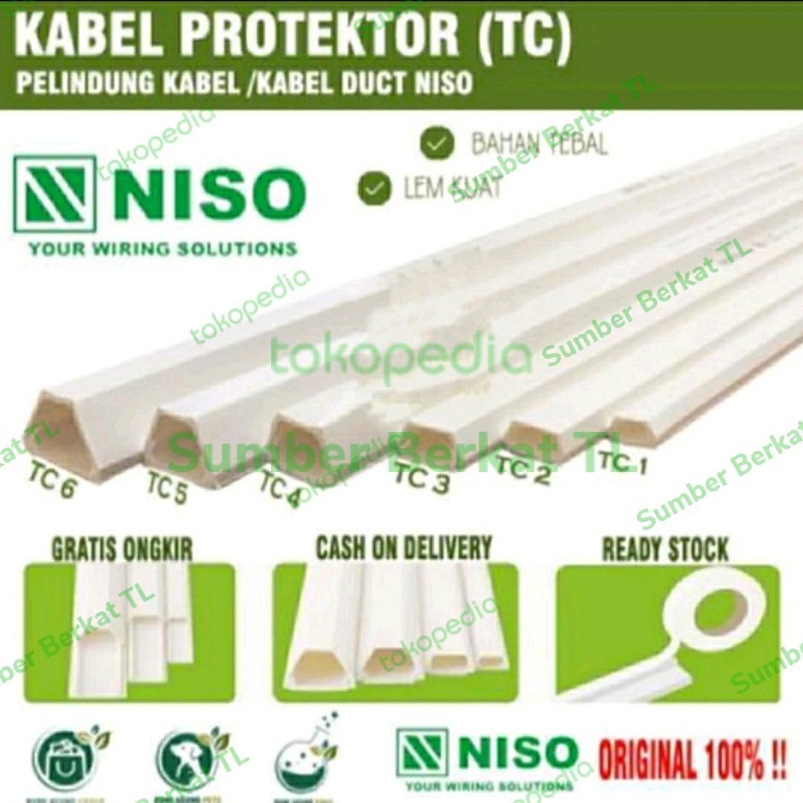 Kabel Duct dak cable protector putih TC NISO