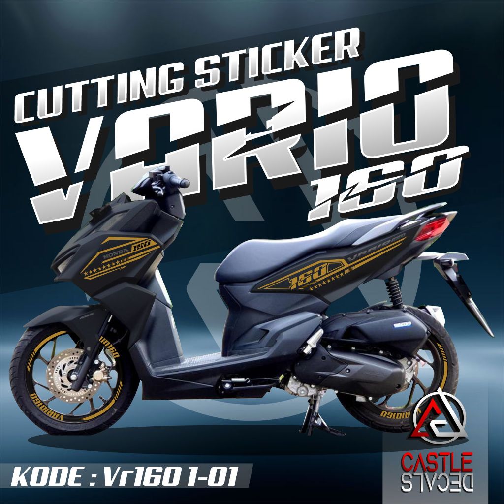 Striping Cutting Sticker BODY DAN VELG Honda VARIO 160 - Stiker VARIO 160 variasi Cutting Simple Cus