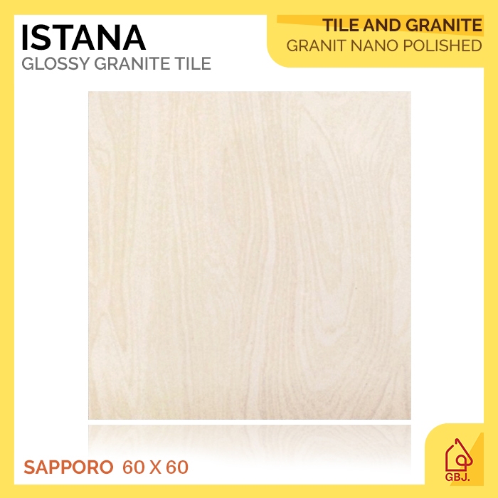 GRANIT 60 X 60 SAPPORO ISTANA MOTIF URAT KAYU / GRANITE TILE KILAP