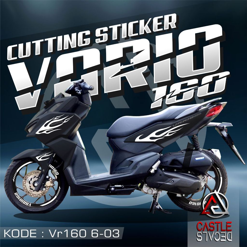 Striping Cutting Sticker BODY DAN VELG Honda VARIO 160 - Stiker VARIO 160 variasi Cutting Simple Cus