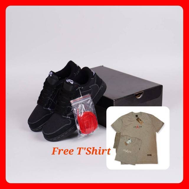 Sneakers Jordan Retro 1 low X Trevis Scott Black Phantom Original BNIB