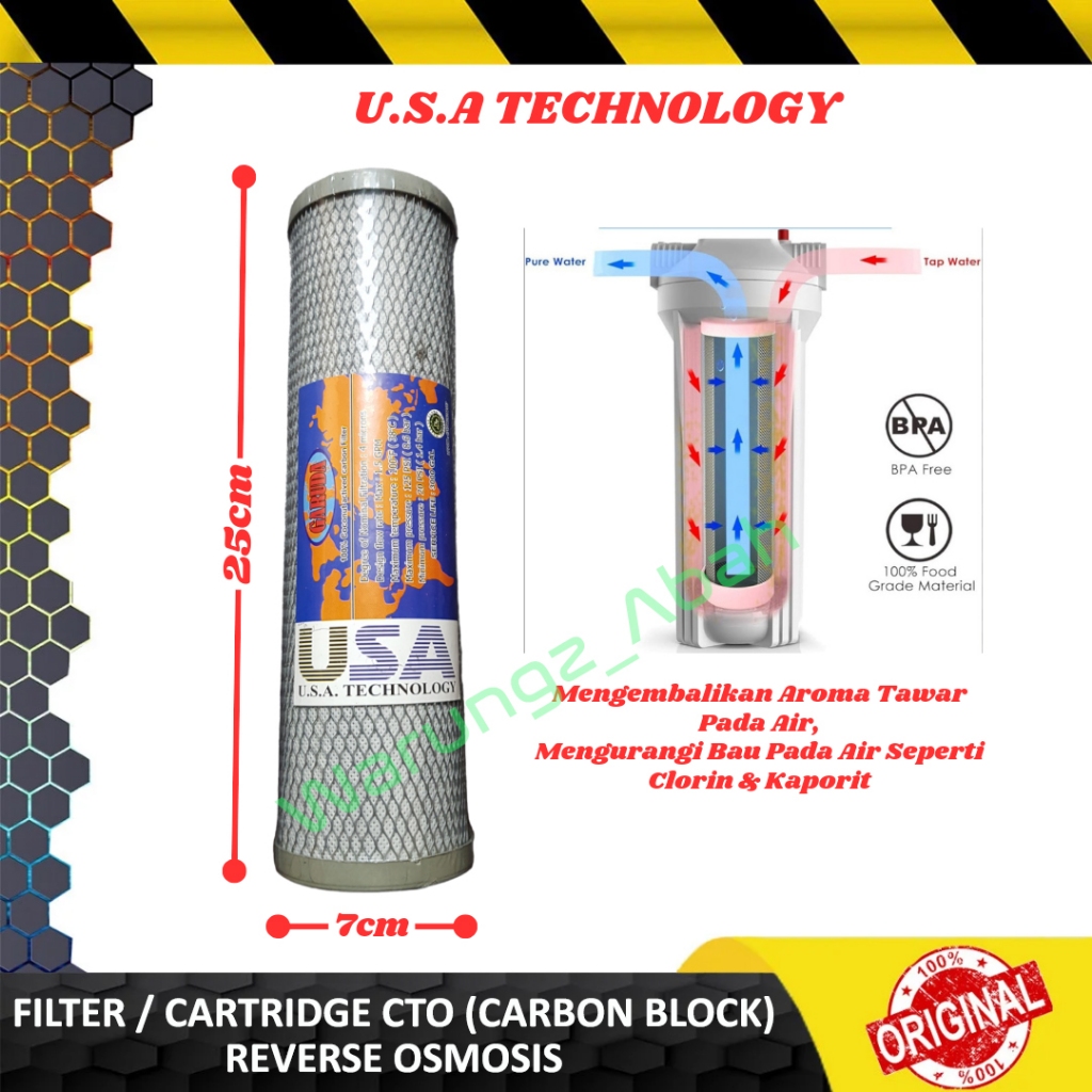 WATER PURIFIER CTO CARTRIDGE KARTRIDGE KARTRID CATRIDGE FILTER SEDIMEN SARINGAN AIR ACTIVATED CARBON