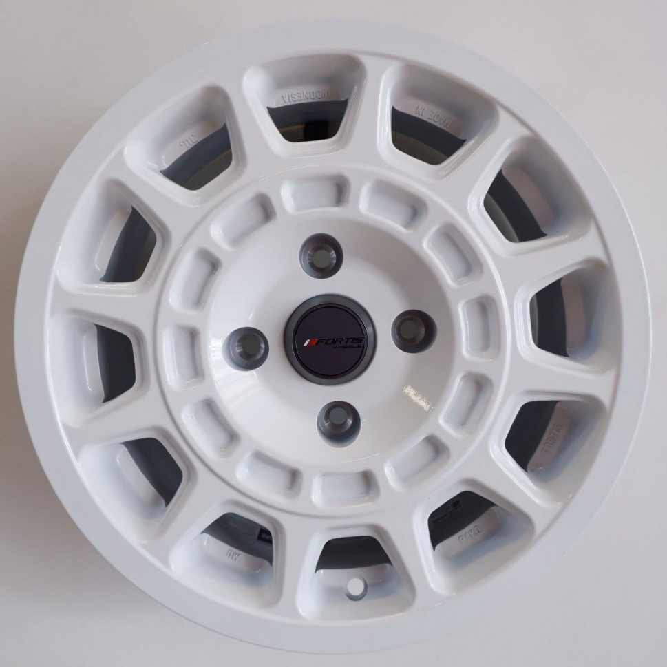 VELG MOBIL ORIGINAL FORTIS WHEELS BY PAKO PRW 15 - CILEUNCA R15 x 6,5 4H 114,3 ET 38 RACING WHITE - 