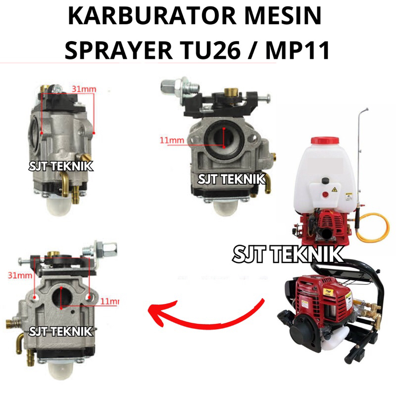 Karburator mesin pompa air sprayer tu26 high pressure sprayer portable mini spayer mesin semprot air