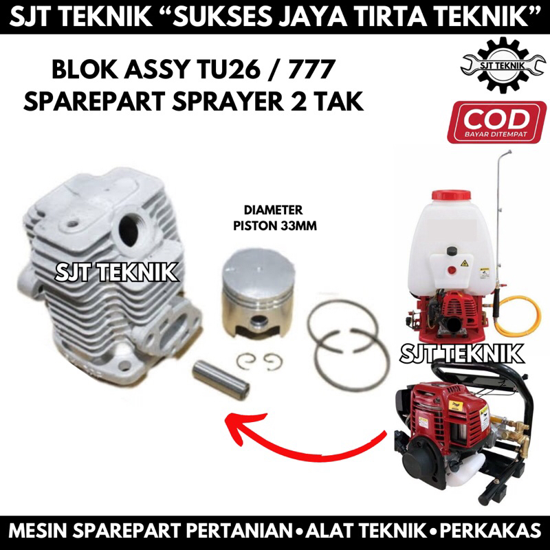 silinder blok mesin semprot air sprayer tu26 777 komplit lengkap mesin air sprayer high pressure por