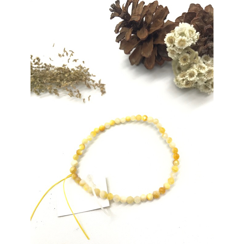 Gelang batu alam asli Golden Shell 3mm