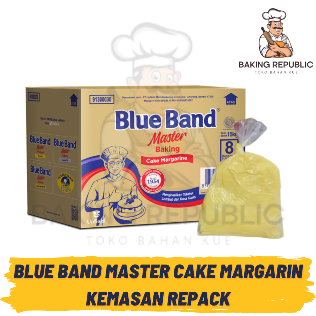 

BLUE BAND MASTER CAKE MARGARINE | KEMASAN REPACK | 250 GRAM | 500 GRAM | 1 KG | BLUEBAND MASTER MENTEGA MARGARIN