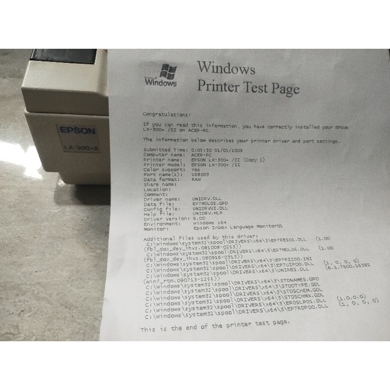 Printer Epson LX-300+ll DOT Matrix