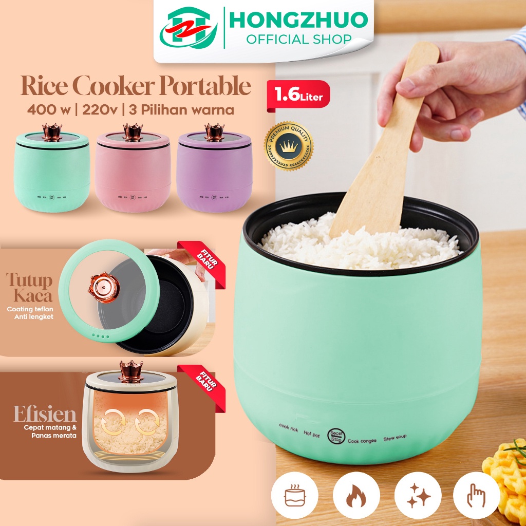 Terbaik Hongzhuo Magic Com Mini Rice Cooker/Penanak Nasi 1,8L Serbaguna gas 