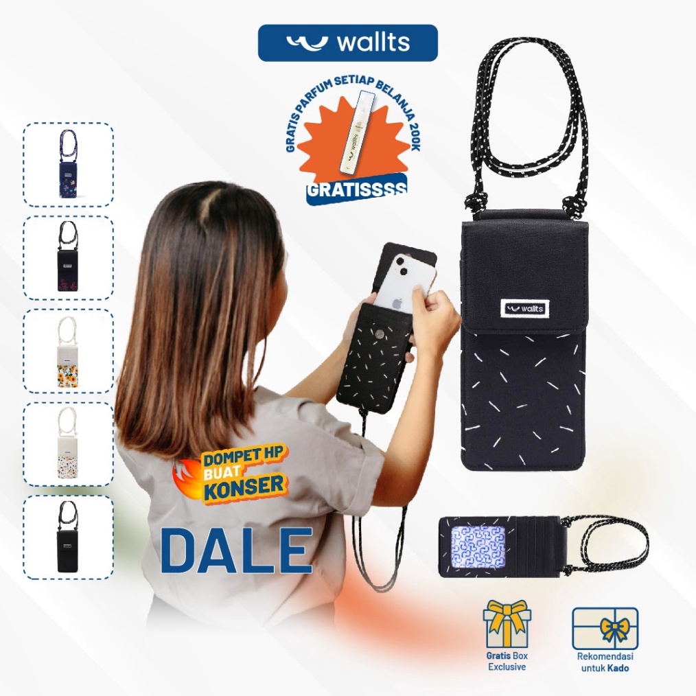 12.12 Fasion sale Wallts Dale Phone Wallet - Tas Dompet HP Handphone Selempang Wanita dan Pria Phone Wallet 