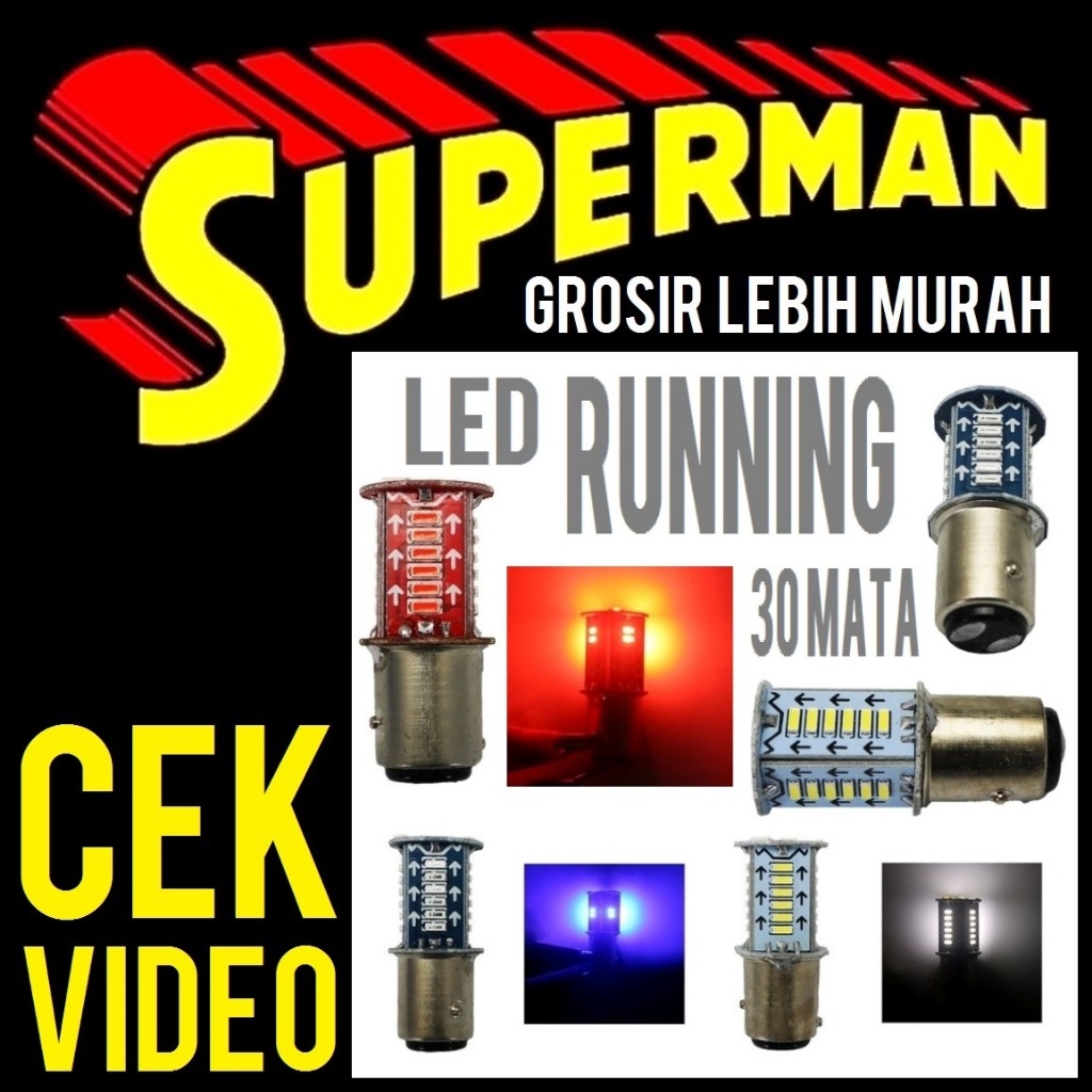 LAMPU STOP REM LED 30 MATA RUNNING waterfall belakang-stop rem-stoplamp-lamp brake belakang bay15d b