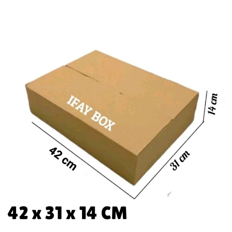 

Kardus box Uk. 42x31x14 cm single wall polos