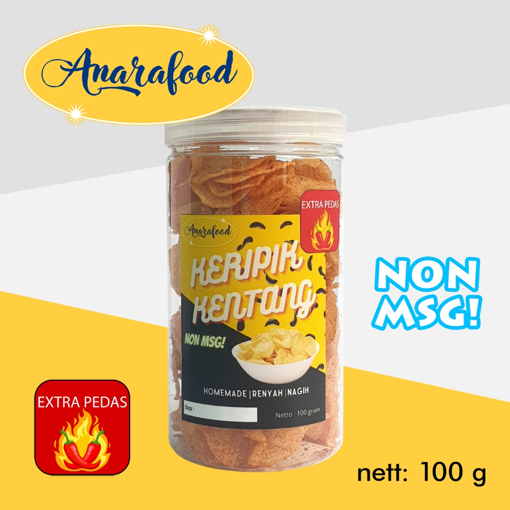 

Anarafood - Keripik Kentang Non MSG - Extra Pedas