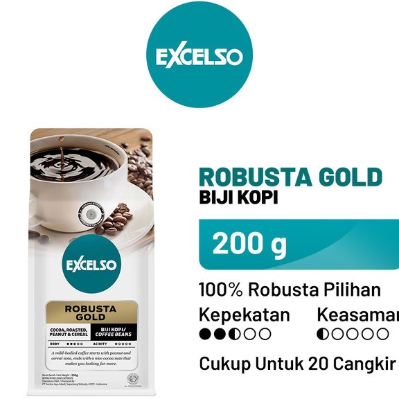 

ZKQS5209 COD KOPI PREMIUM EXCELSO ROBUSTA GOLD Isi 200Gr Bubuk & Biji Original