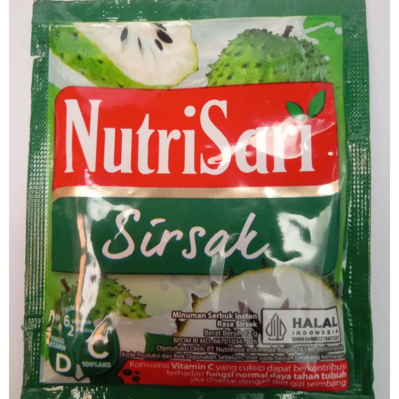 

nutrisari rasa sirsak per renceng isi 10 sachet