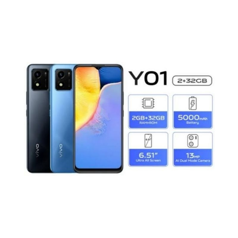 HP VIVO Y01 2/32 GB - VIVO Y01 RAM 2GB ROM 32GB GARANSI RESMI