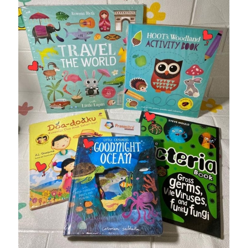 {Buku Anak BBW} - Goodnight Ocean, Doa-doaku, The Bacteria Book, HOOT's Woodland Activity Book, Trav