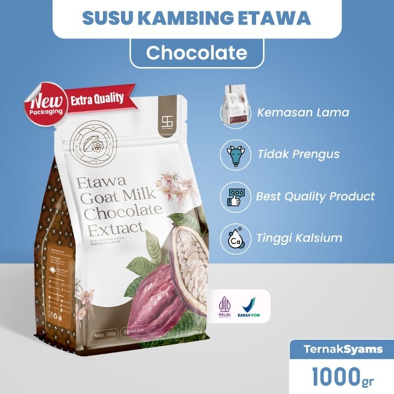 

premium susu kambing etawa bubuk 1000 gr pure murni varian rasa coklat