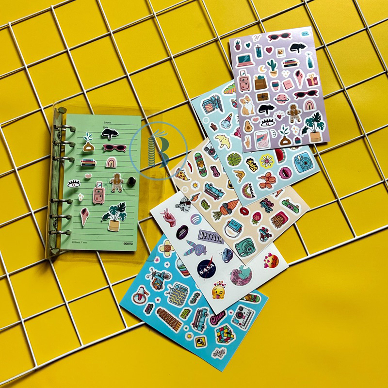 

Stiker Binder Laptop HP Jurnaling Buku Diary sticker Tumblr Aesthetic ukuran A6 Anti Air