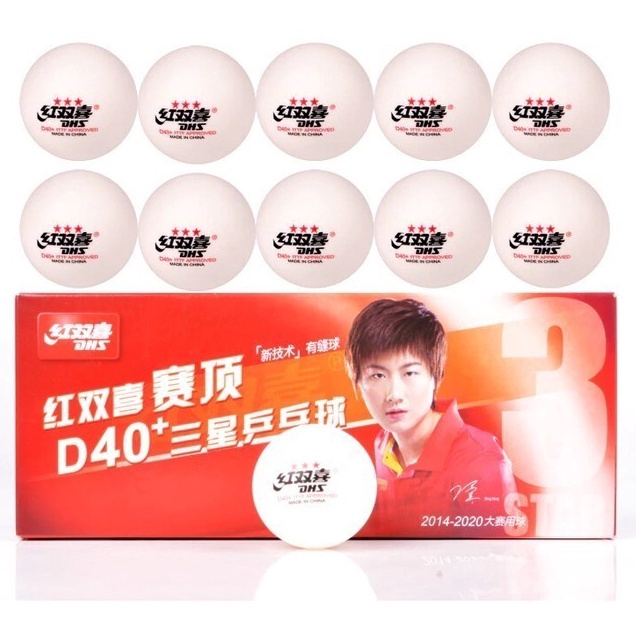 ✨Terbaru✨ Bola Pingpong DHS D40+ 3star - Bola Tenis Meja DHS D40+ 3 Star isi 10 grosir
