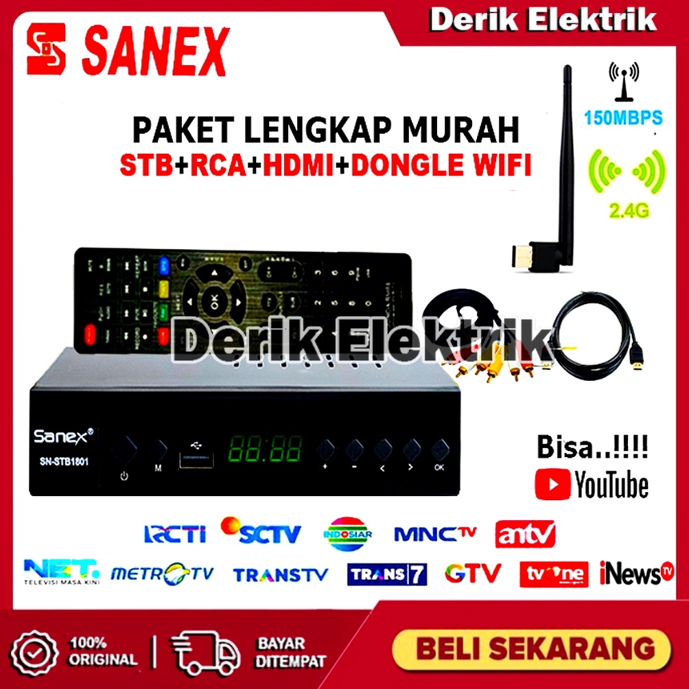 Stok banyak SET TOP BOX TV DIGITAL SANEX DVB T2 EWS UHF HD / ALAT TV DIGITAL SET TOP BOX / STB TV DIGITAL / SET TOP BOX DIGITAL / SET BOX TV / SET BOX TV DIGITAL / SET BOX / SET BOX TV DIGITAL RECEIVER TV E76