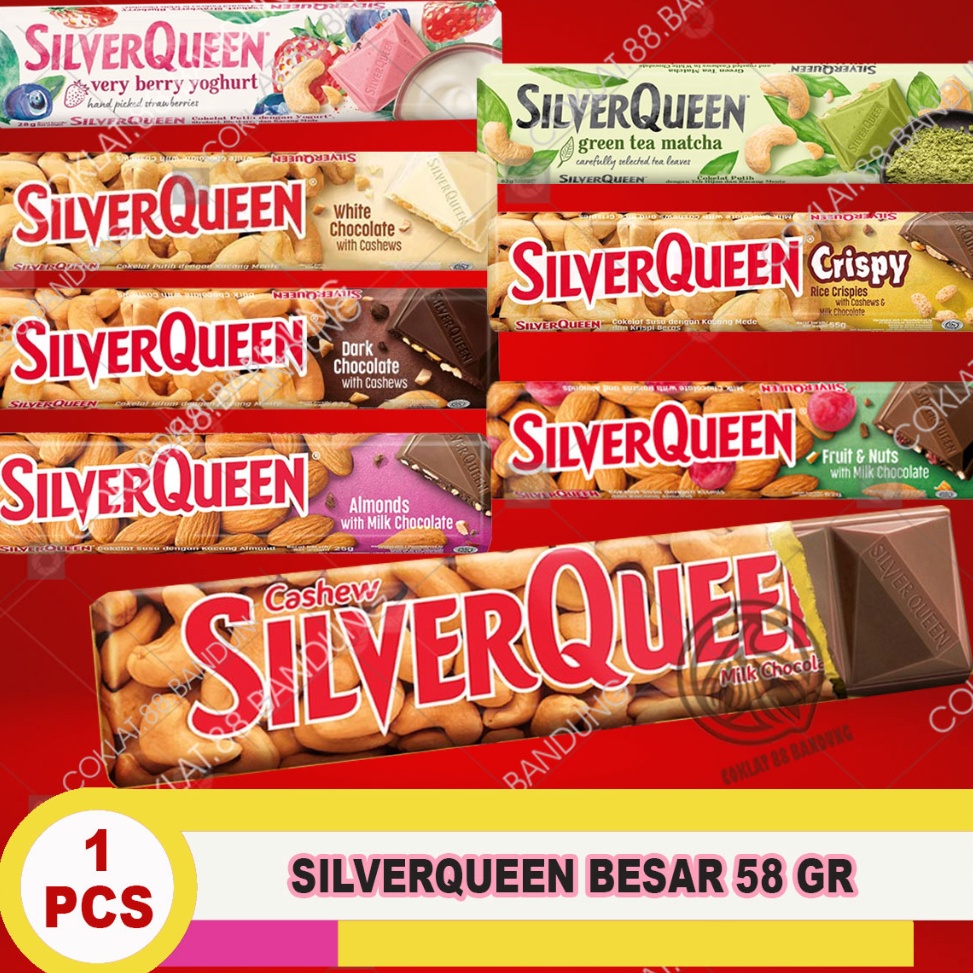 

[✁N68➢] SILVERQUEEN 58GR COKLAT, SILVER QUEEN 58 GRAM 58 GR ALMOND CASHEW FRUIT CRISPY BERRY YOGURT MILK CHOCOLATE, SILVERQUEEN MONTES 50GR Flash Sale