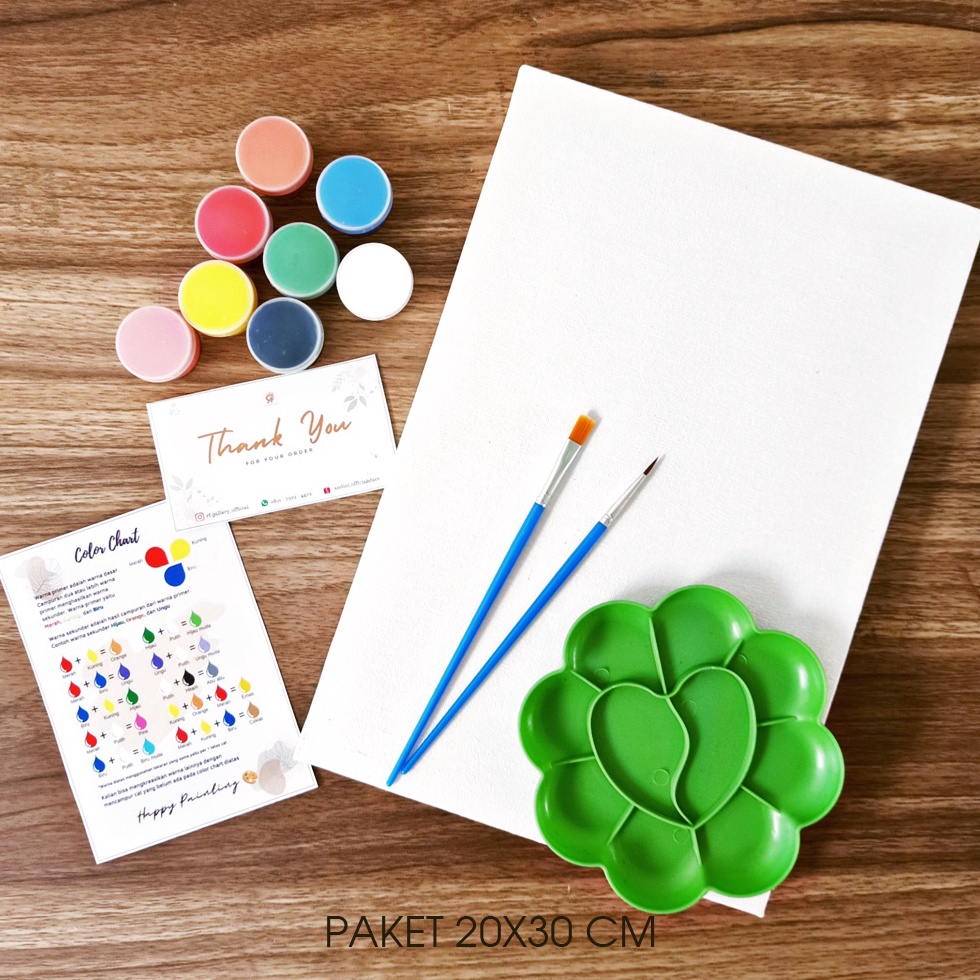 

St0k B4nyak Paket Alat Lukis Lengkap 1 Set Peralatan Melukis Kuas Cat Air Minyak Warna Watercolor Palet Kuas Painting Brush Kanvas Canvas 20 x 20 cm Paint Art Acrylic Akrilik 4 in 1 [264]
