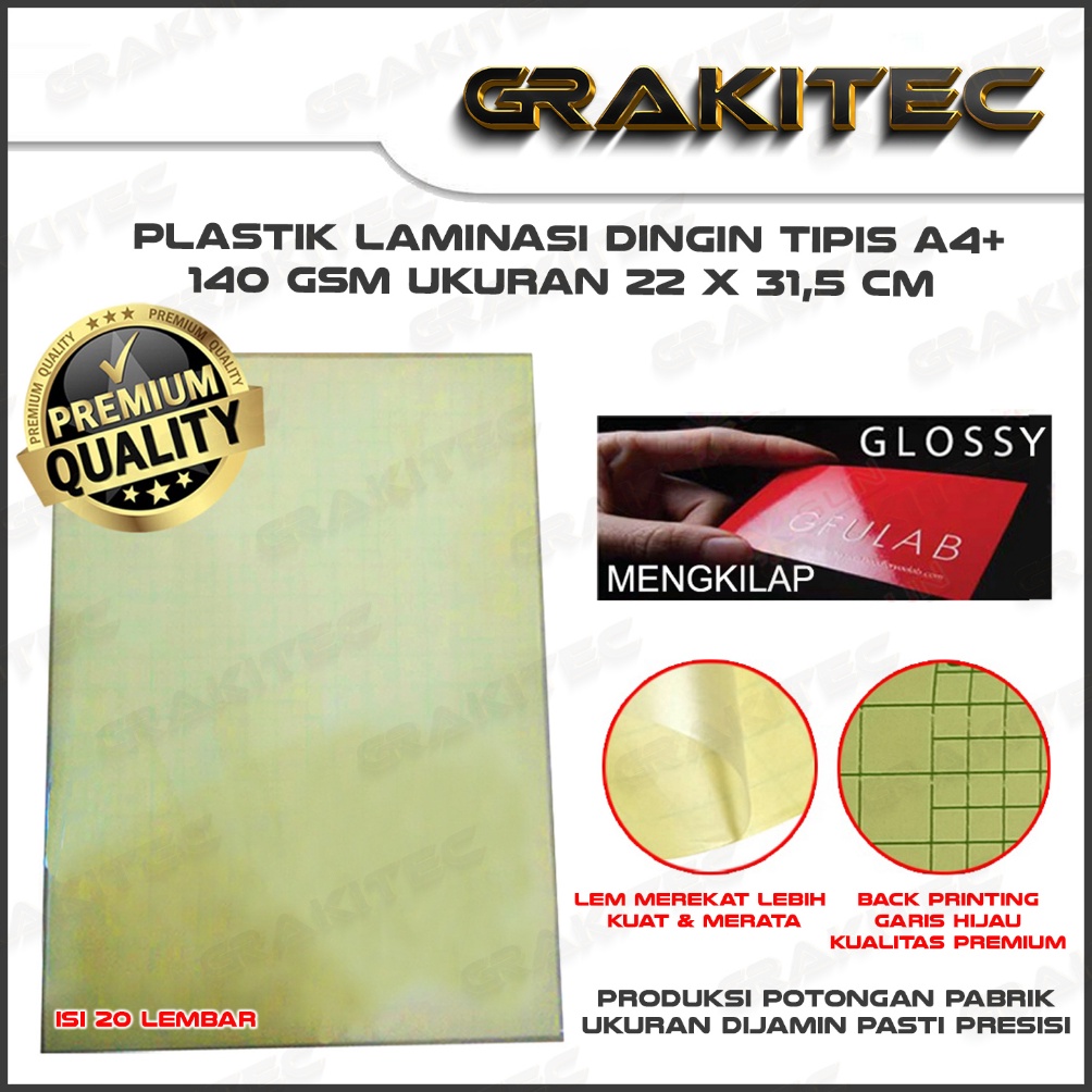 

[♥P69@] PLASTIK LAMINATING DINGIN A4+ 20 LEMBAR GLOSSY & DOFF [238]