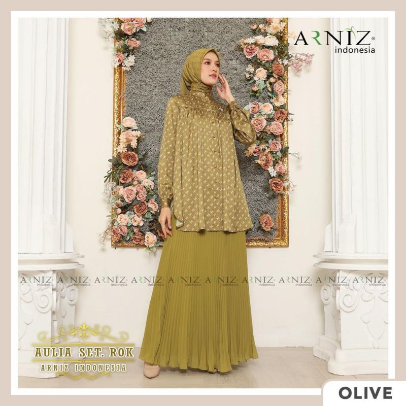 Aulia setelan rok ( tunik, rok pleats & scarves ) by Arniz