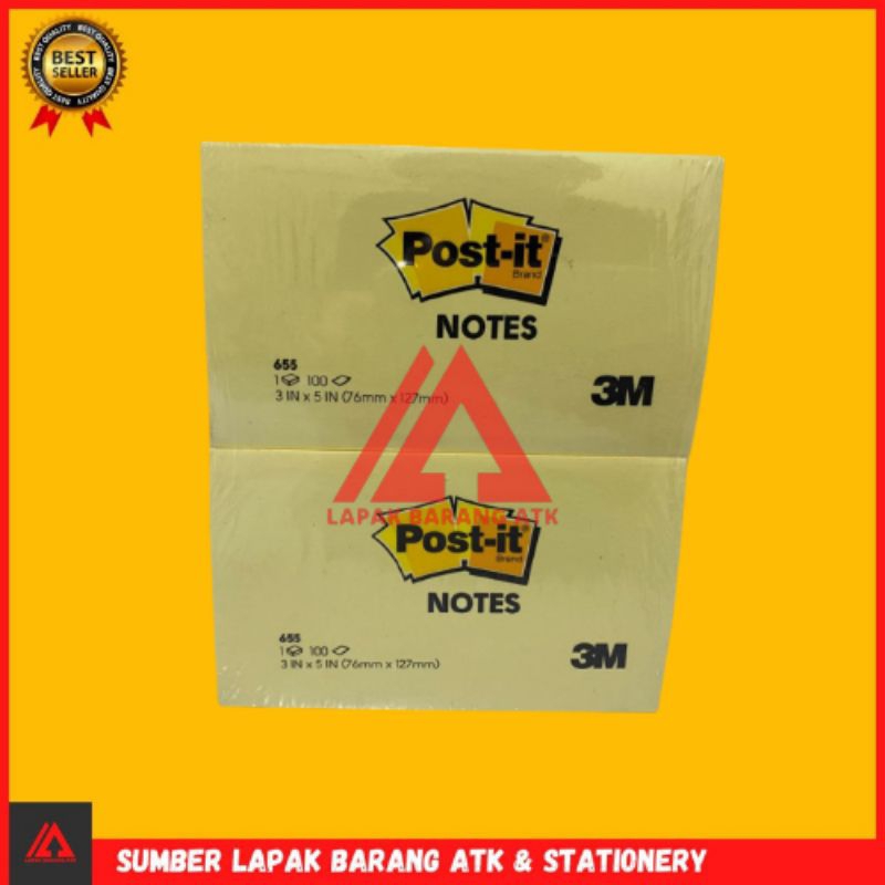 

post it 3M 655 yellow 1 pak isi 12 pcs