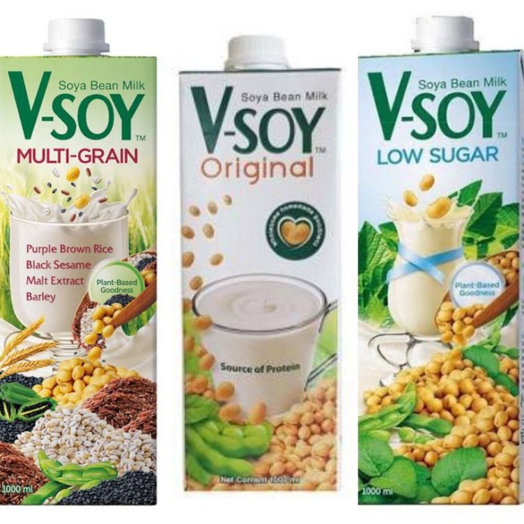 

VDGQ7232 9.9 BRANDS FESTIVAL Vsoy Susu Kedelai Original / Multi Grain | V-soy Soya Milk 1 Liter UHT
