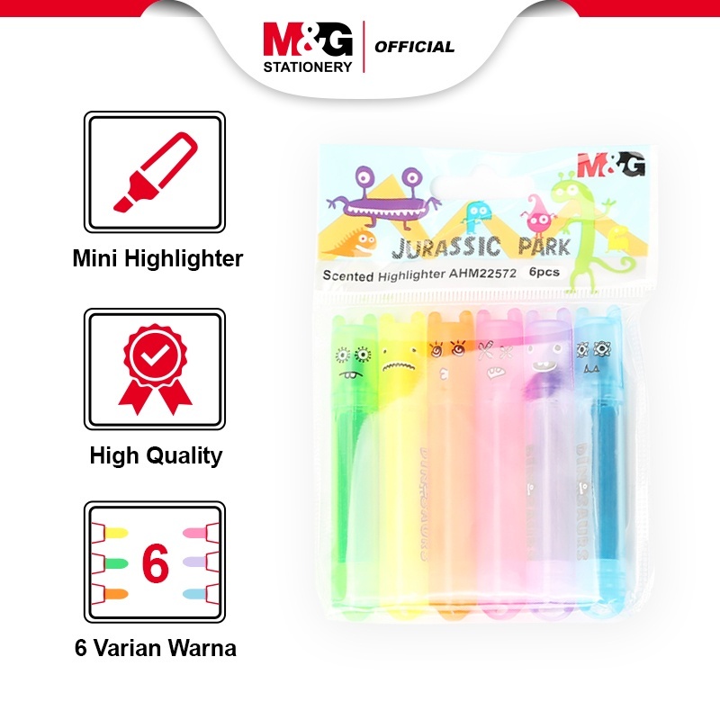 

M&G Mini Highlighter Penanda 6pcs Blue/Pink/Purple/Yellow/Green/Orange