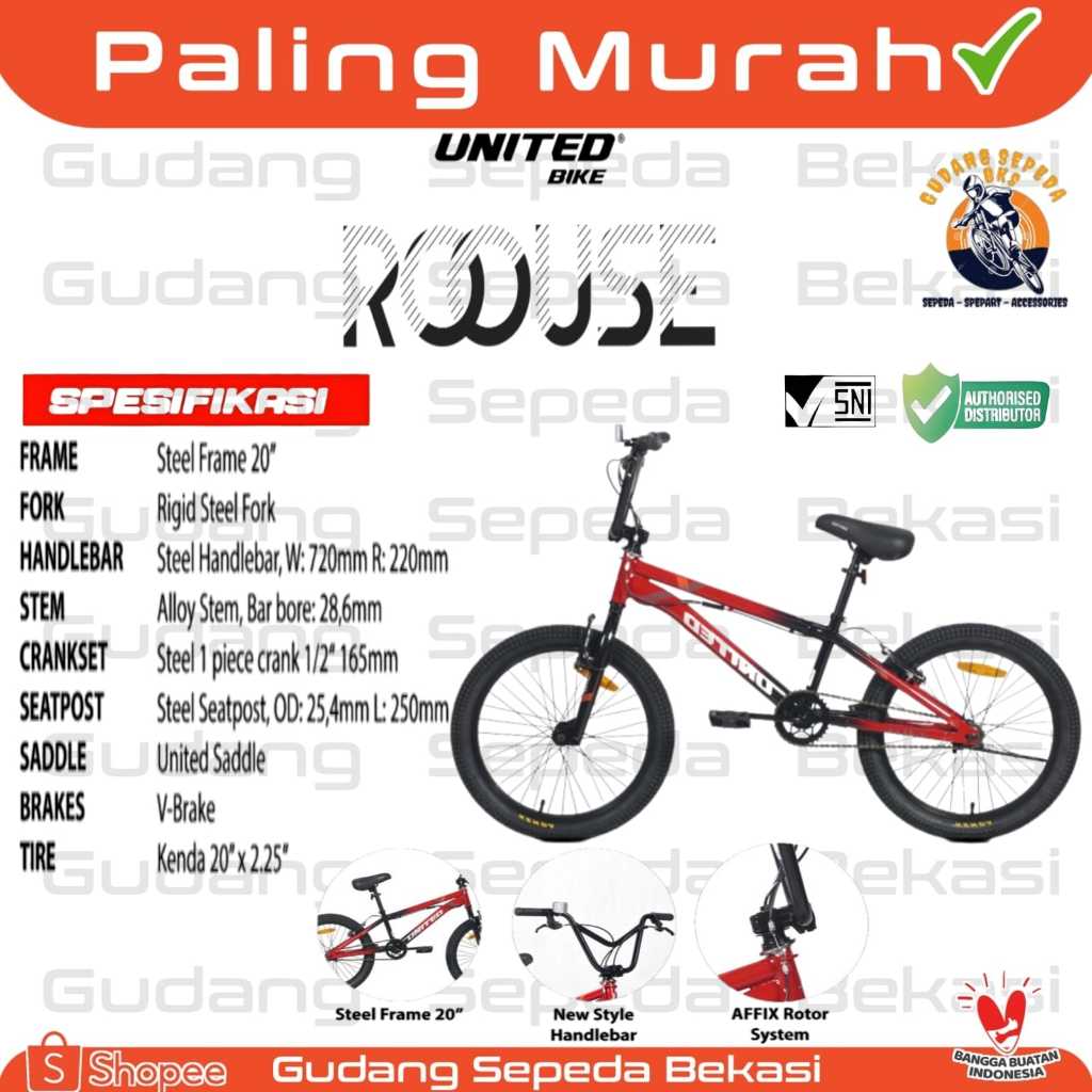 TERLARISSS SEPEDA ANAK BMX 20 UNITED ROOUSE