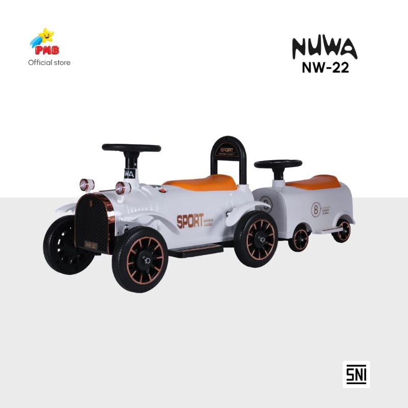Mainan mobil aki model kereta api gandeng dua Nuwa NW 22 12volt