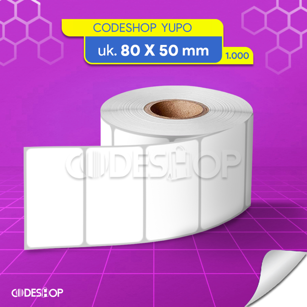 

Stiker Label Yupo 80 x 50 / 80x50 mm / 80x50mm / 8x5 cm 1000 Pcs