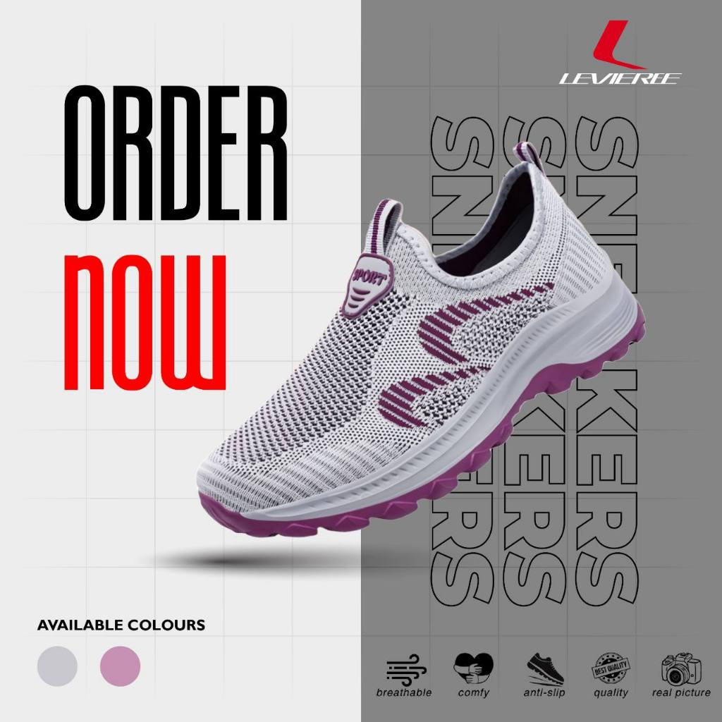 Sepatu Slip-on Wanita - Sepatu Olahraga Wanita LV0327 - Sepatu Sneakers Wanita Sepatu Sport Rajut Ta