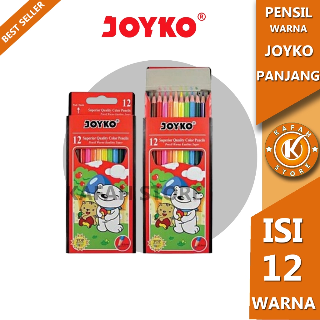 

PENSIL WARNA JOYKO 12 SUPERIOR QUALITY COLOR PENCILS PANJANG kafah store